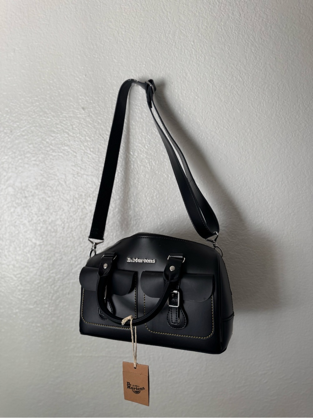 Dr. Martens Black Leather Satchel with Top Handles